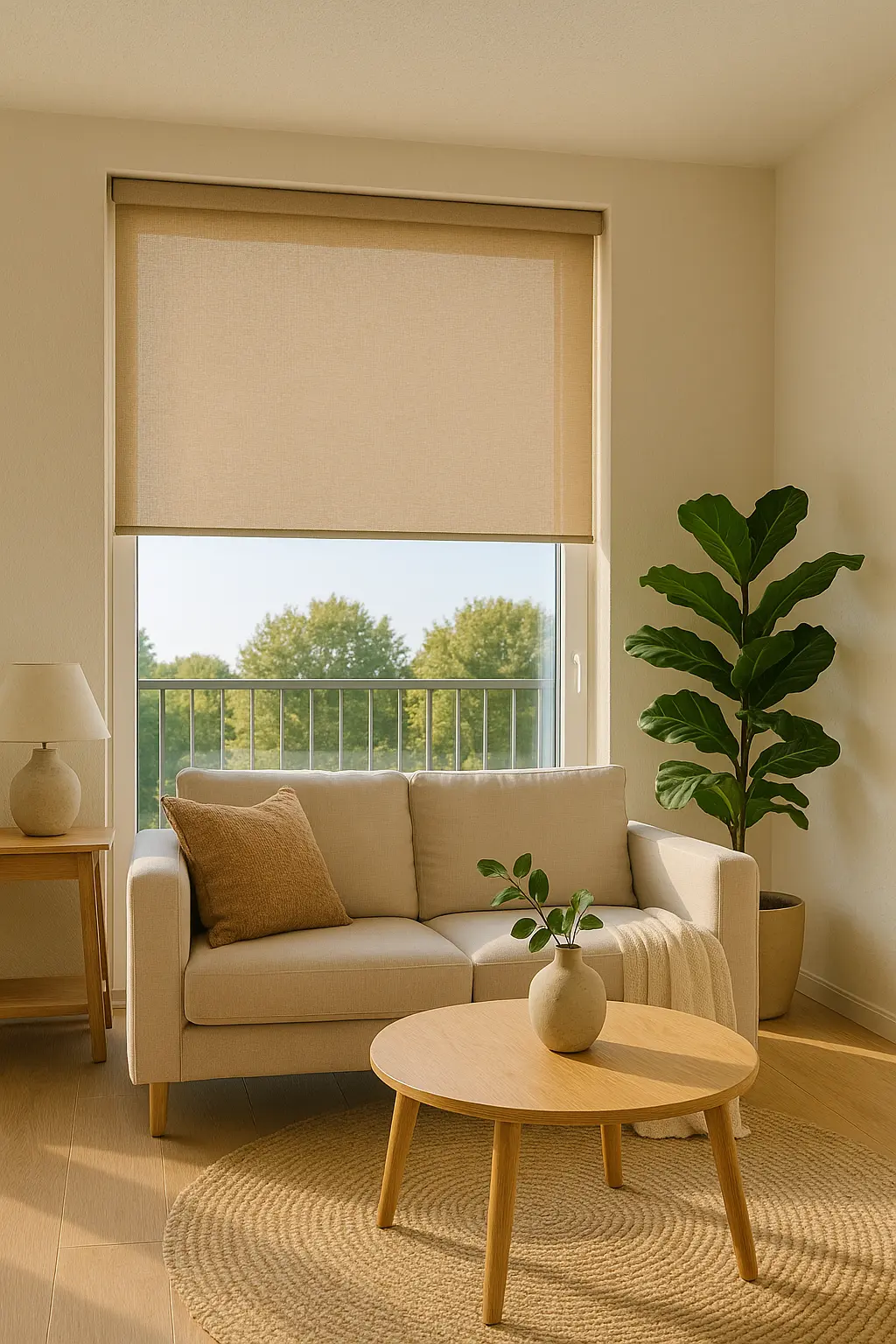 Plissee im modernen Wohnraum